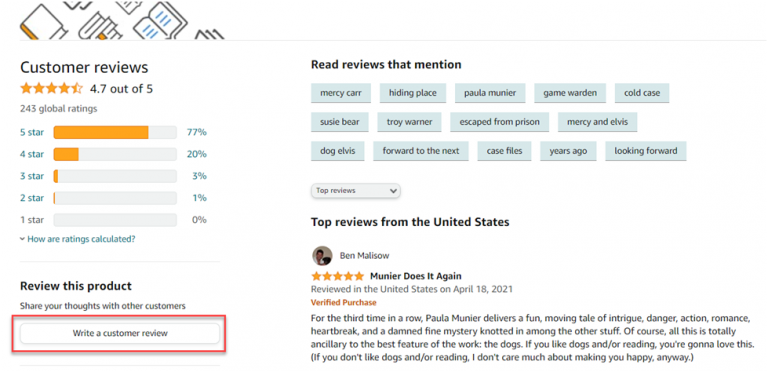 how to leave an amazon book review