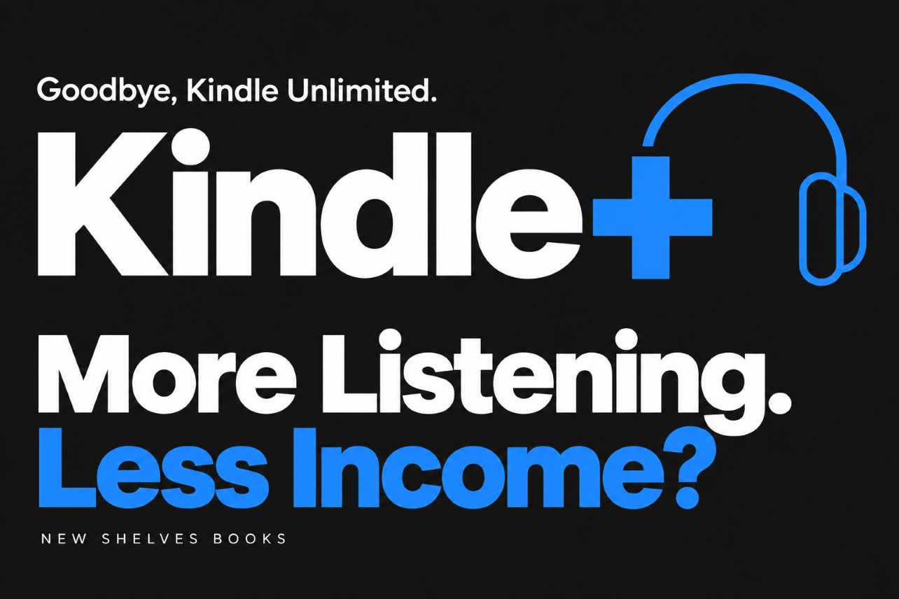 Kindle Unlimited becomes Kindle+: More listening, less income? New Shelves Books examines the impact on authors.