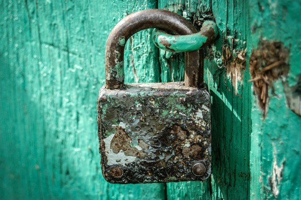 Old rusted padlock