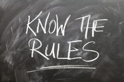 Chalkboard with the words 'Know the Rules' written on it